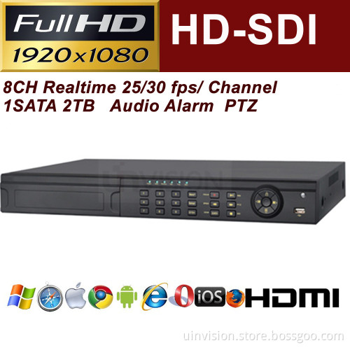 Uinvision 8CH HD-Sdi 1080P DVR Realtime 30fps 1u (UV-TD2708XE-P)